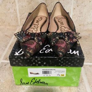 Sam Edelman Raisa Black Bird print flats